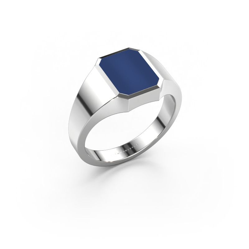 Pinky ring Lars 1 585 white gold lapis 10x8 mm