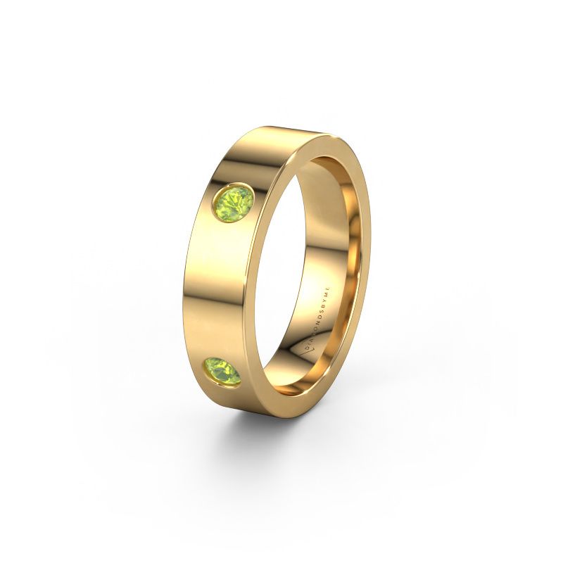 Wedding ring WH0104L15BP 585 gold peridot 3 mm ±4x2 mm
