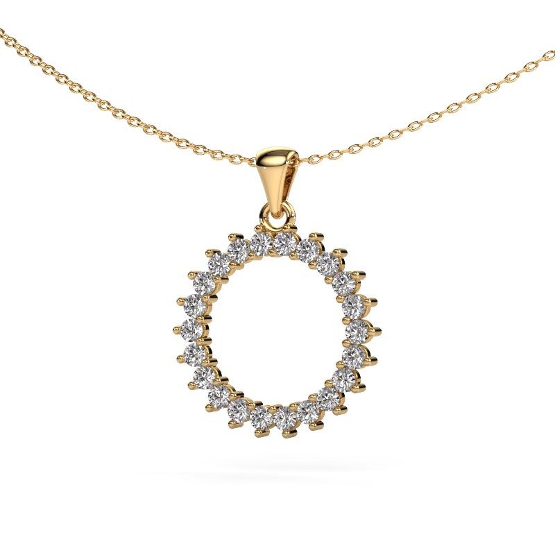 Pendentif Round 3 585 or jaune diamant synthétique 0.660 crt