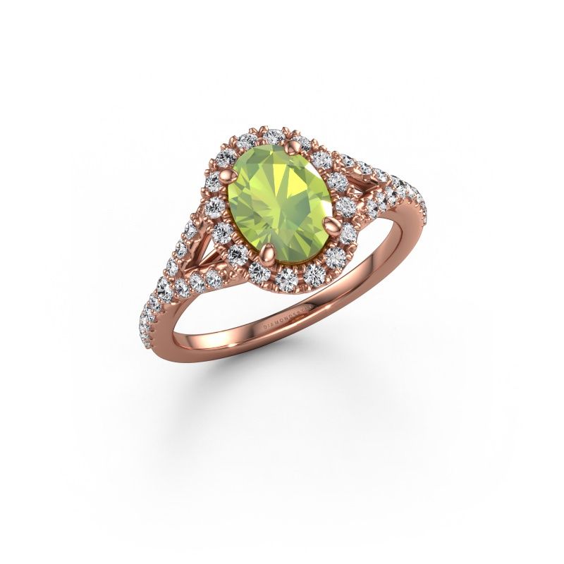 Verlobungsring Kimber OVL 585 Roségold Peridot 8x6 mm