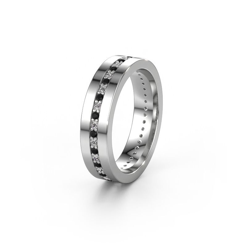 Wedding ring WH0103L15BP 950 platinum black diamond 0.484 crt ±0.20x0.08 in