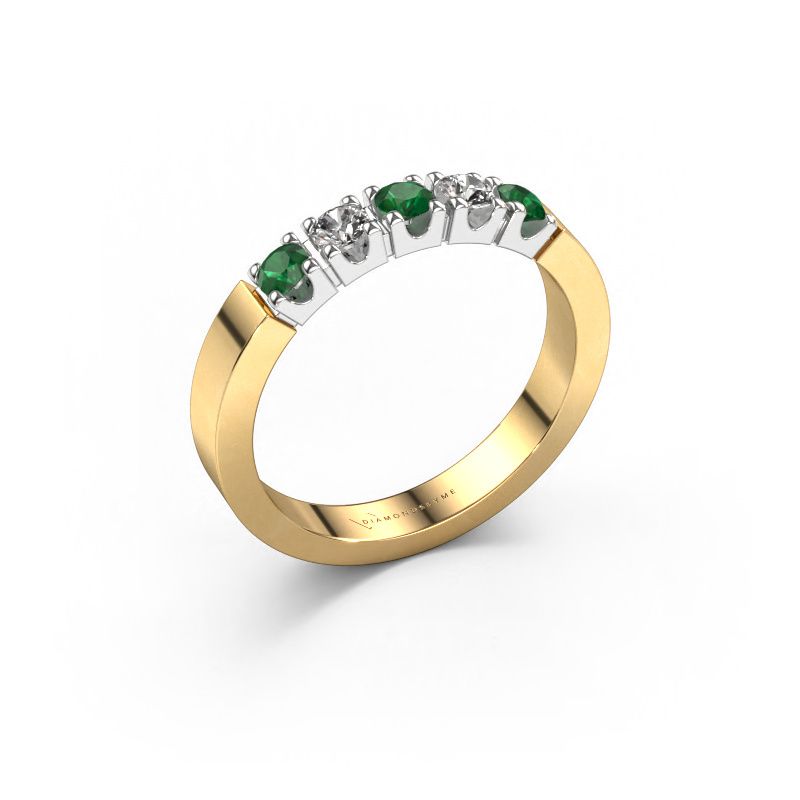 Bague Dana 5 585 or jaune emeraude 3 mm