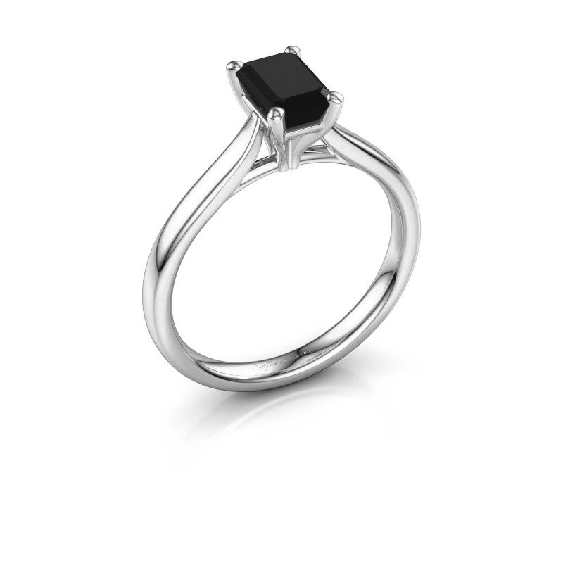 Afbeelding van Verlovingsring Mignon eme 1 585 witgoud zwarte diamant 1.08 crt