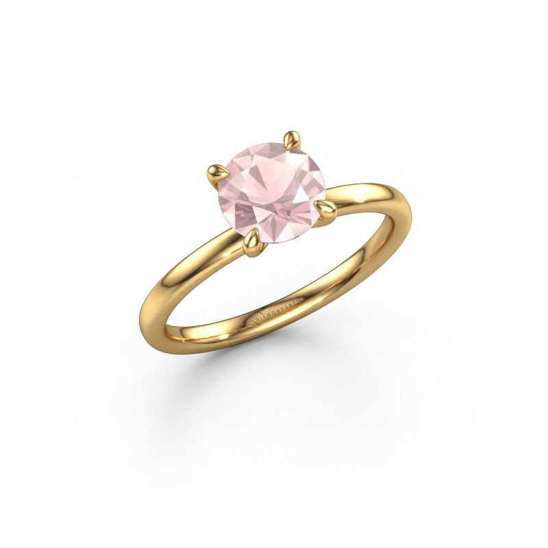 Engagement ring Crystal RND 1 585 gold morganite champagne 6.8 mm