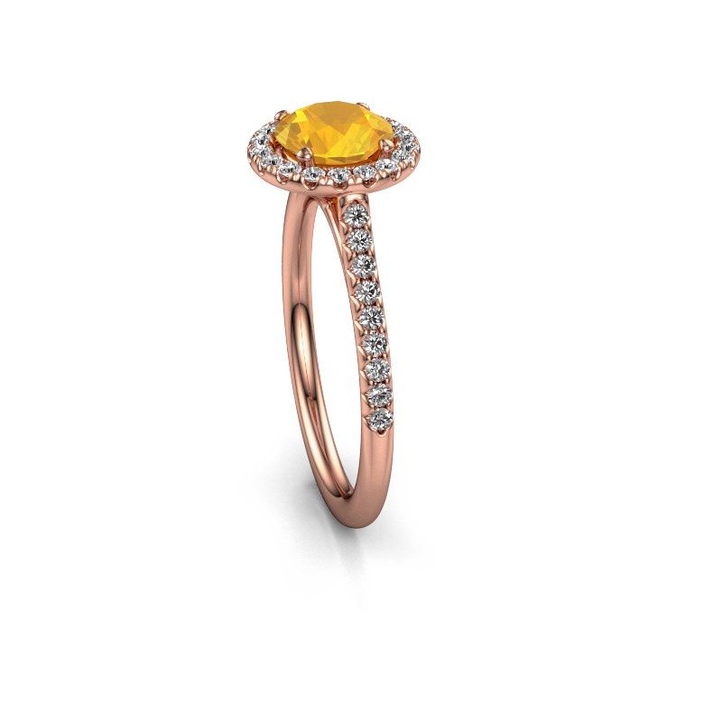 Image of Engagement ring seline rnd 2<br/>585 rose gold<br/>Citrin 6.5 mm