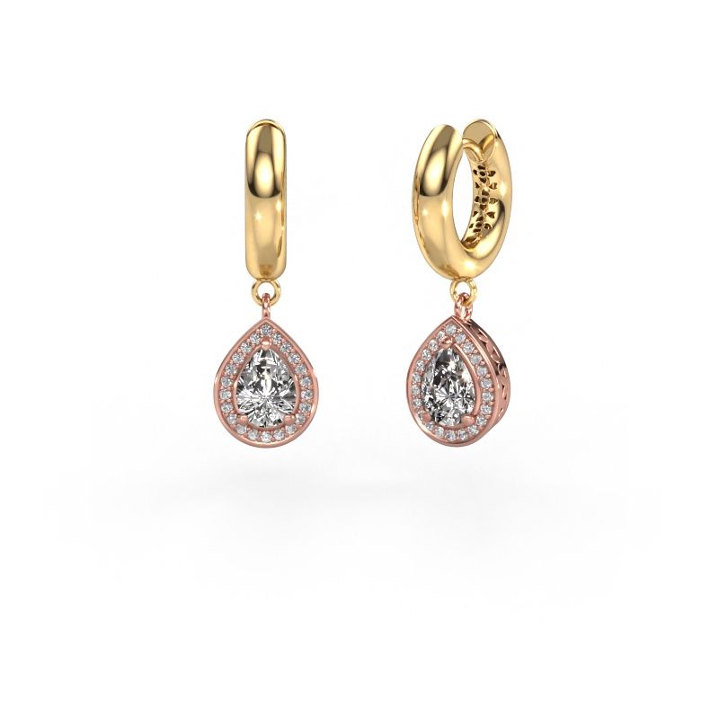 Pendants d'oreilles Barbar 1 585 or rose zircone 7x5 mm
