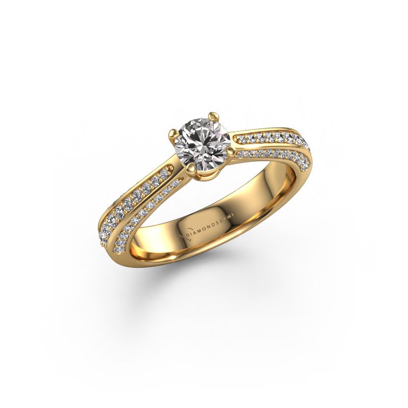 Engagement ring Ruby rnd 585 gold diamond 0.40 crt