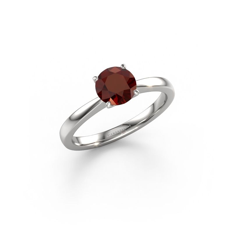 Bague de fiançailles Kitty 950 platine grenat 6.2 mm