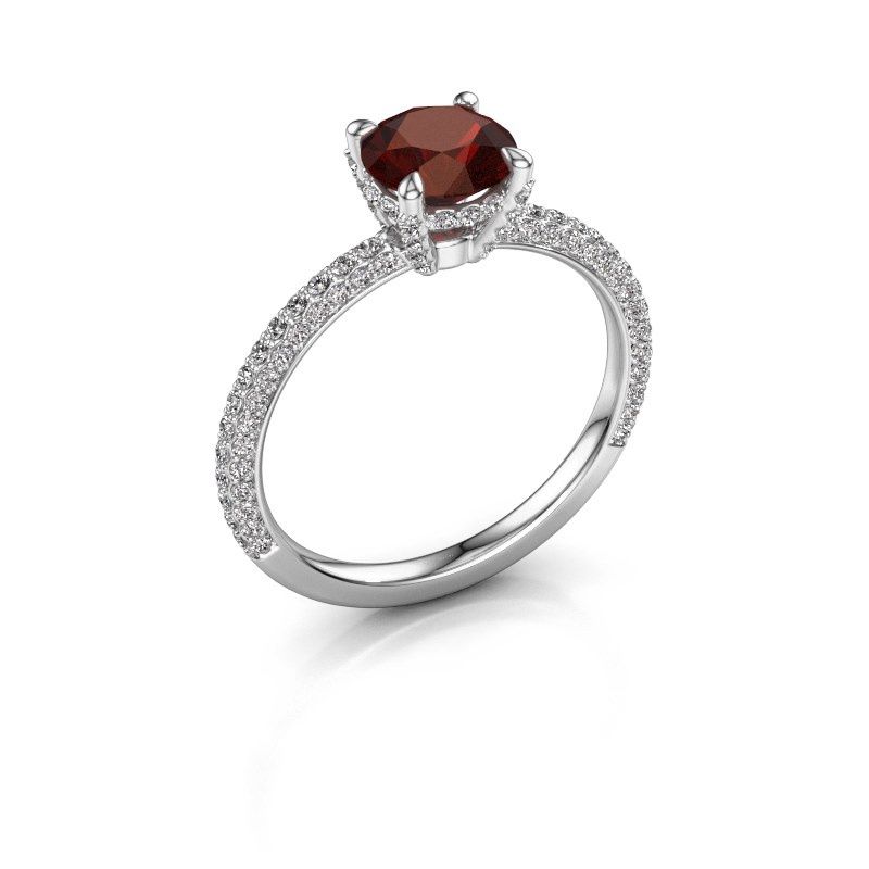 Image of Engagement ring saskia rnd 2<br/>950 platinum<br/>Garnet 6.5 mm
