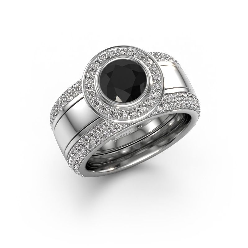 Bague Roxie 950 platine diamant noir 2.36 crt