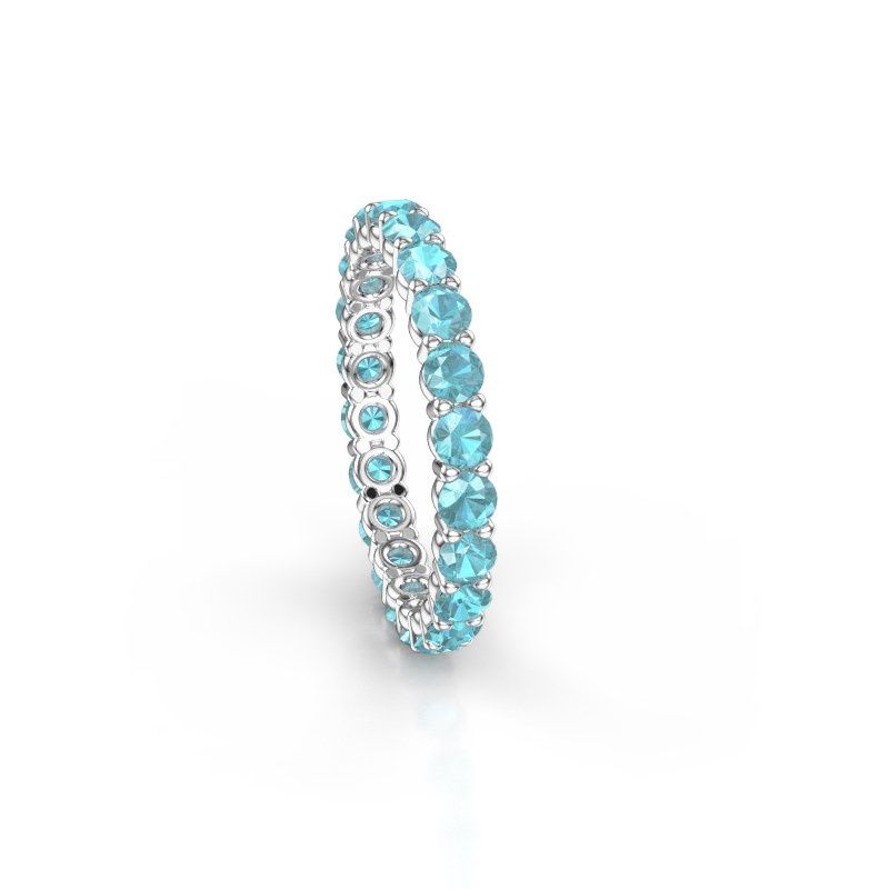 Bild von Vorsteckring heddy rnd 2.7<br/>585 Weißgold<br/>Blau Topas 2.7 mm