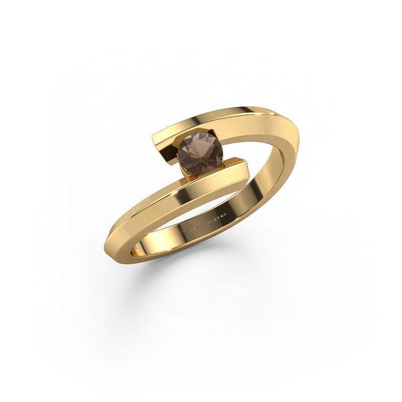 Ring Paulette 585 gold smokey quartz 3.4 mm