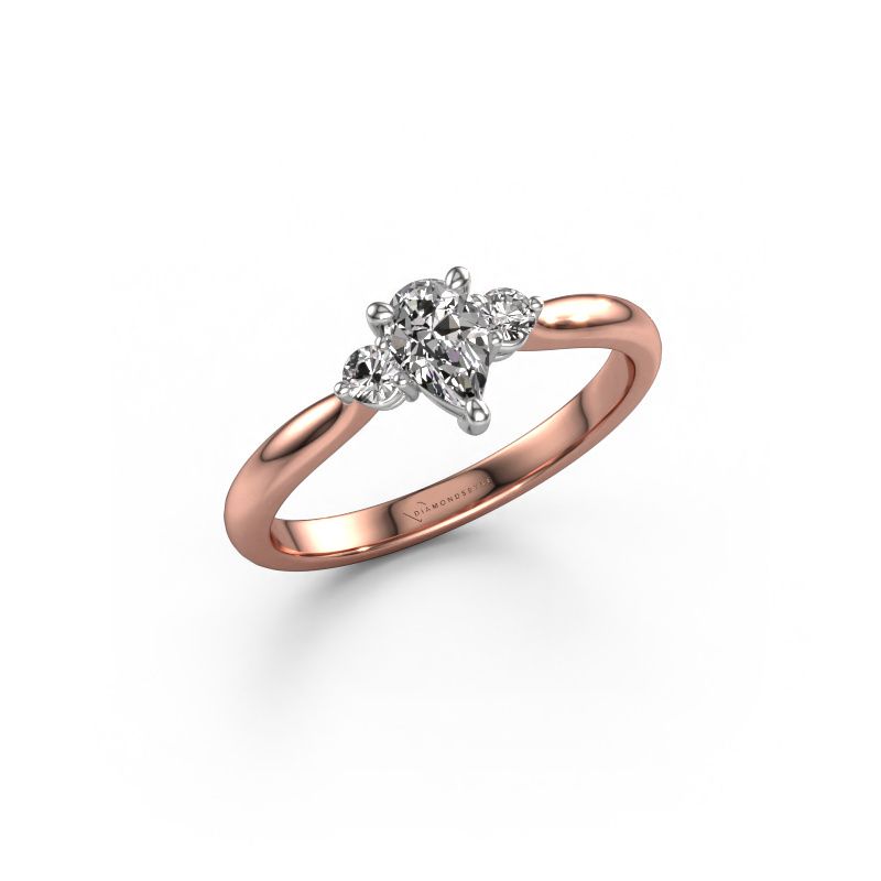 Engagement ring Lieselot PER 585 rose gold diamond 0.84 crt