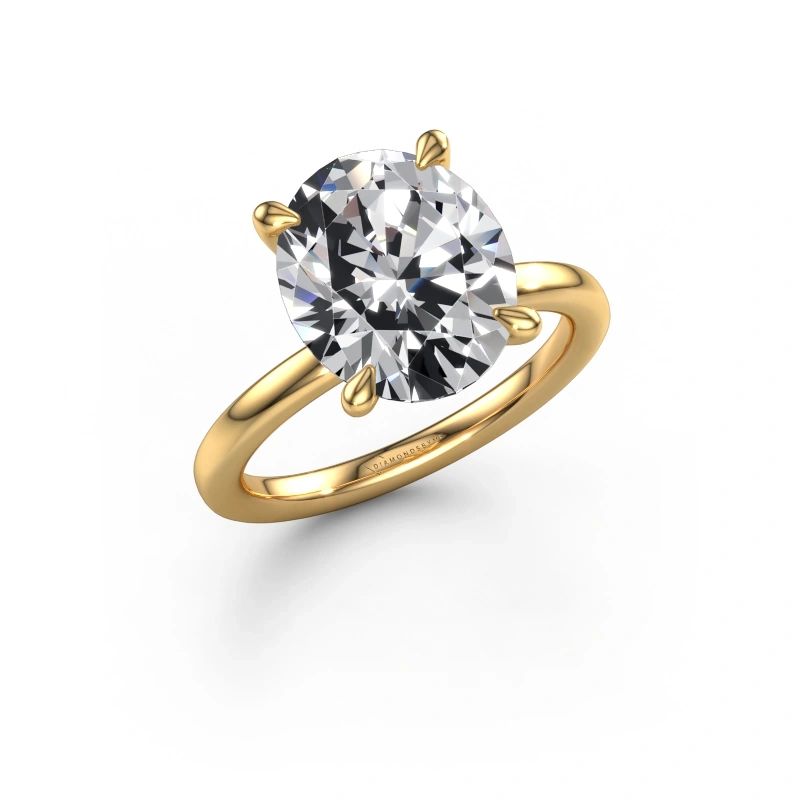 Engagement ring Crystal OVL 1 585 gold lab grown diamond 5.05 crt