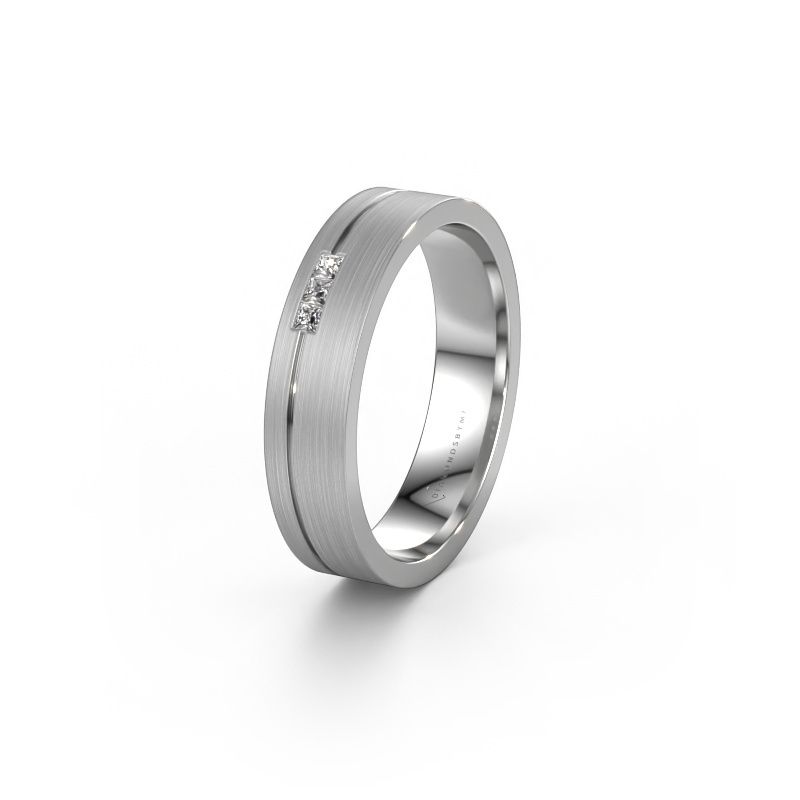Wedding ring WH0158L14X 950 platinum diamond ±4.5 x 1.4 mm