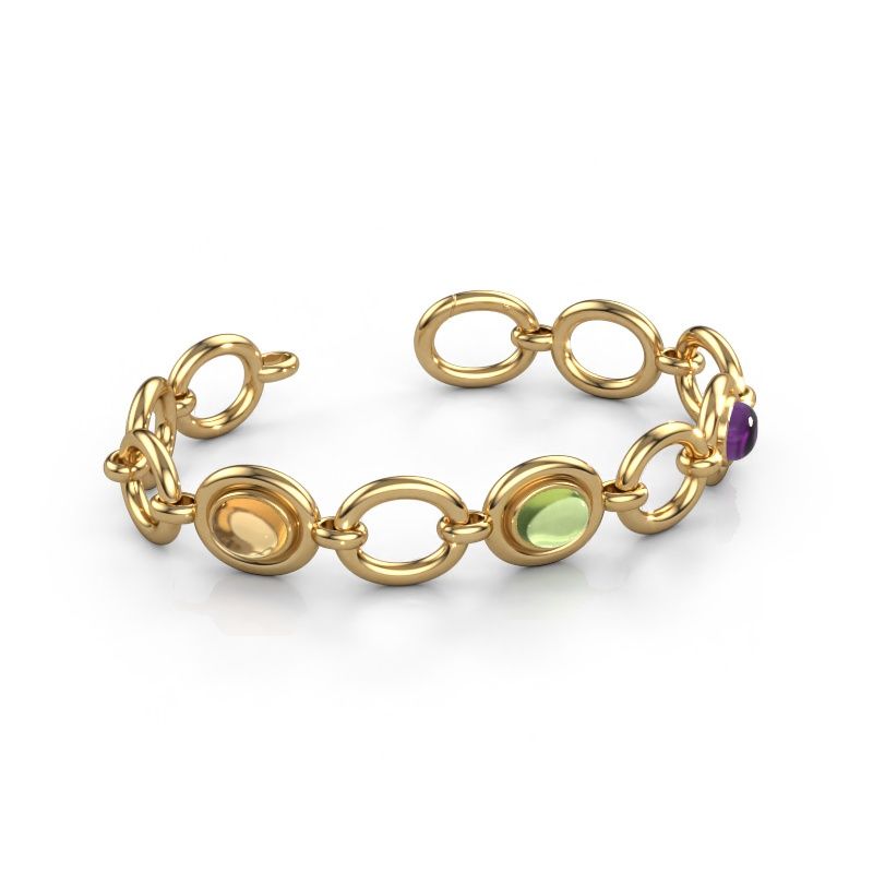 Link bracelet Maxima 3 585 gold citrin 9x7 mm