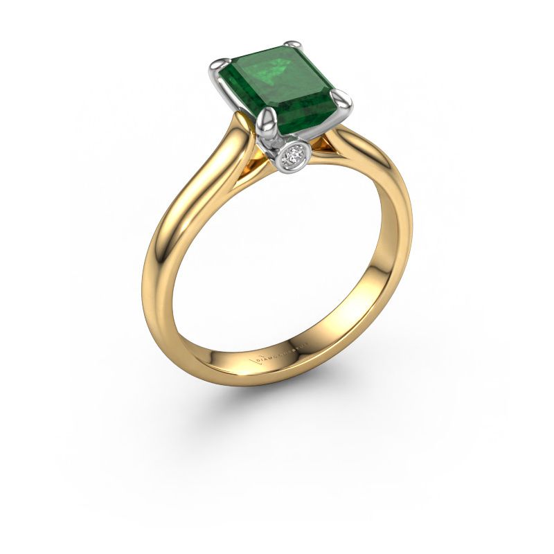 Engagement ring Valorie eme 1 585 gold emerald 9x7 mm