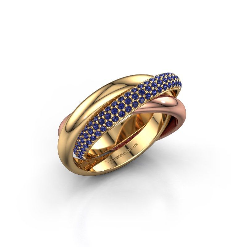 Image de Bague trinity 2<br/>585 or jaune<br/>Saphir 1 mm