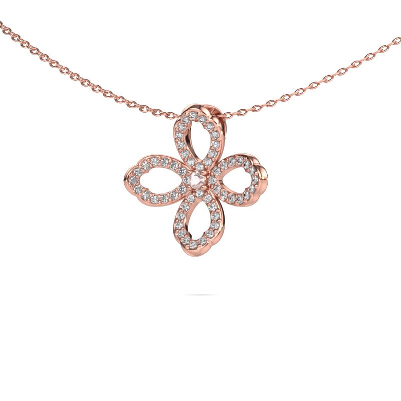 Necklace Chelsea 585 rose gold morganite champagne 2 mm