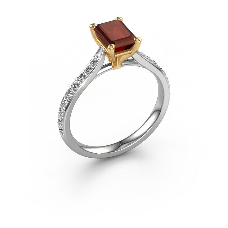 Engagement ring Mignon EME 2 585 white gold garnet 7x5 mm