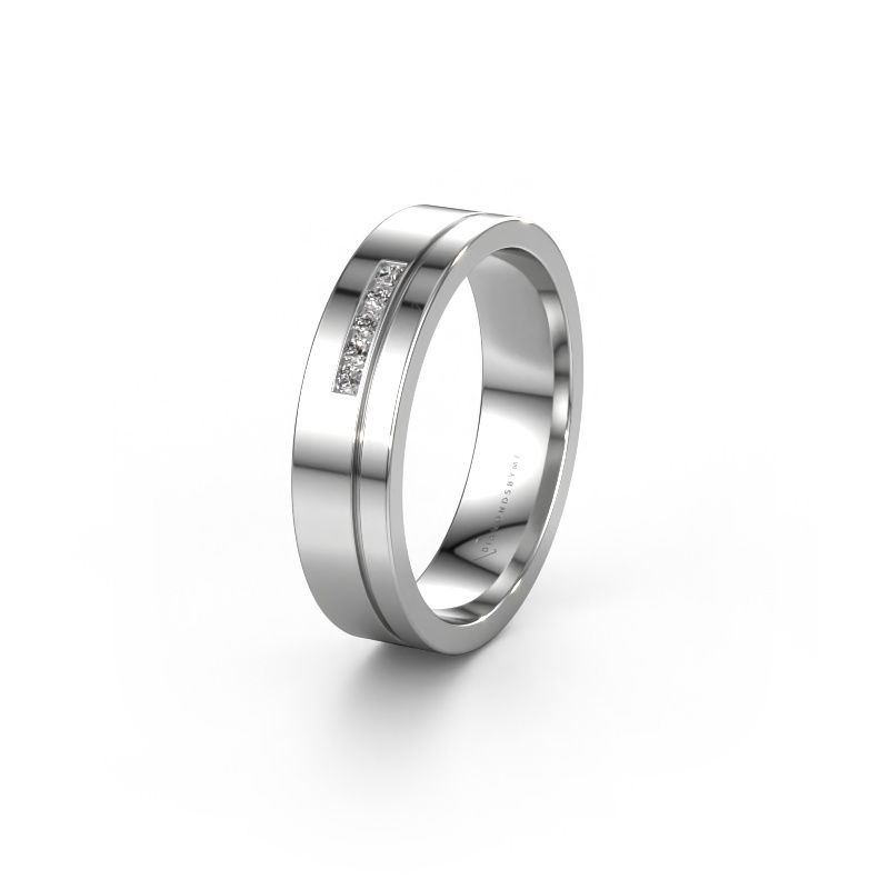 Trouwring WH0307L15AP 950 platina lab-grown diamant ±5 x 1,7 mm