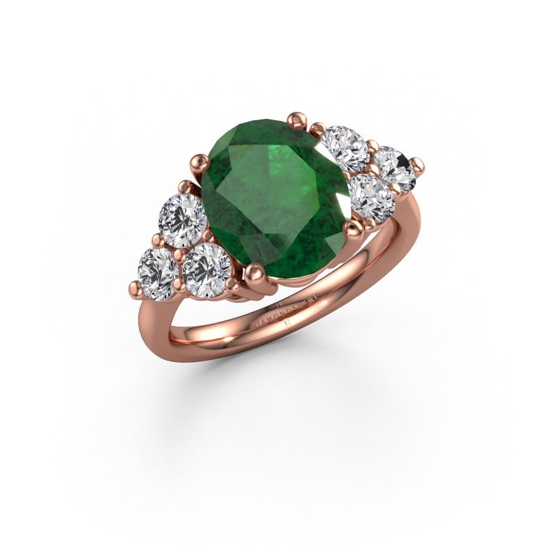 Engagement ring Serenity OVL 585 rose gold emerald 11x9 mm
