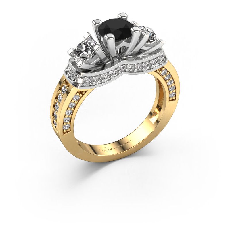 Verlovingsring Phileine 585 goud zwarte diamant 1.595 crt