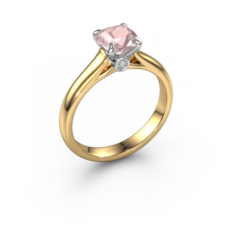 Engagement ring Valorie cus 1 585 gold morganite champagne 6 mm