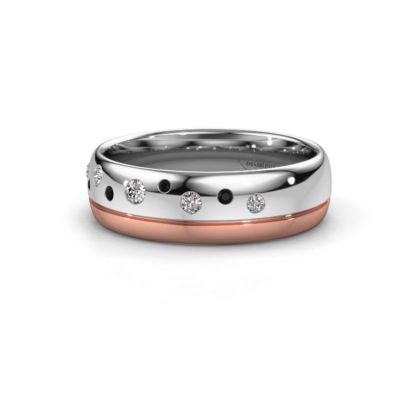 Image of Wedding ring WH0317L36AP<br/>585 white gold ±6x1.7 mm<br/>Black diamond