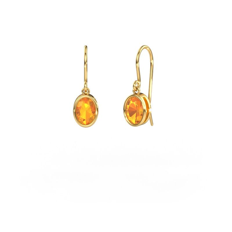 Earrings Lavon OVL 585 gold citrin 7x5 mm