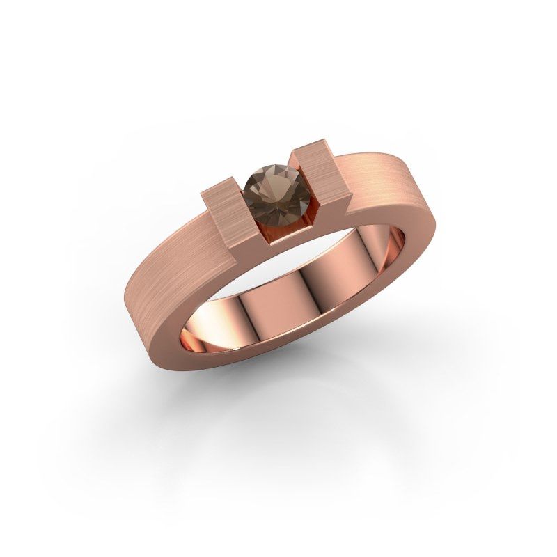 Afbeelding van Ring Leena 1<br/>585 rosé goud<br/>Rookkwarts 4.2 mm