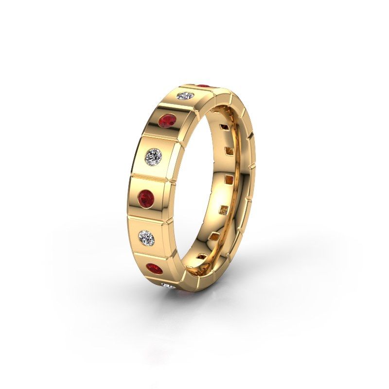 Image of Weddings ring WH2055L15DP<br/>585 gold ±5x2.4 mm<br/>Ruby