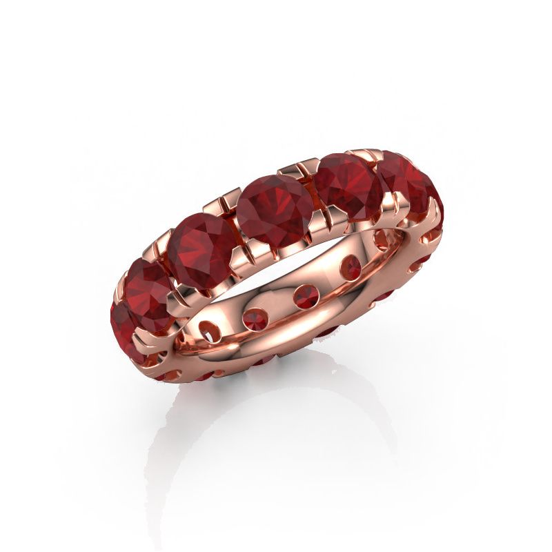 Bague superposable Jackie 5.0 585 or rose rubis 5 mm