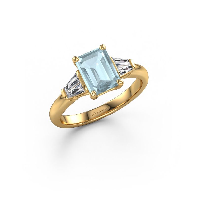 Engagement ring Kina EME 585 gold aquamarine 8x6 mm