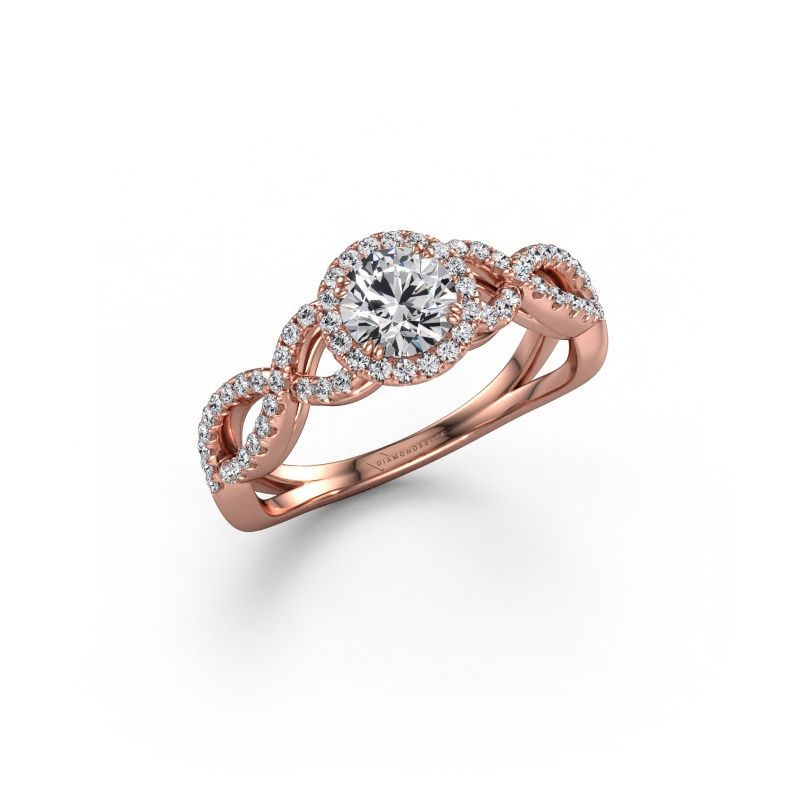 Engagement ring Dionne rnd 585 rose gold lab grown diamond 0.82 crt