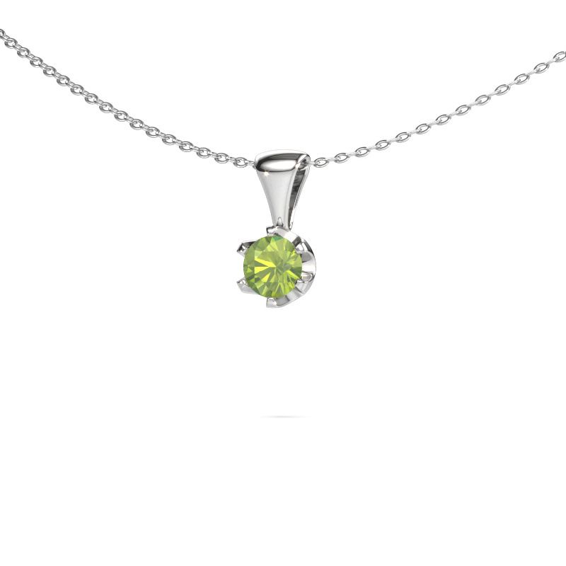 Collier Fran 585 or blanc péridot 5 mm