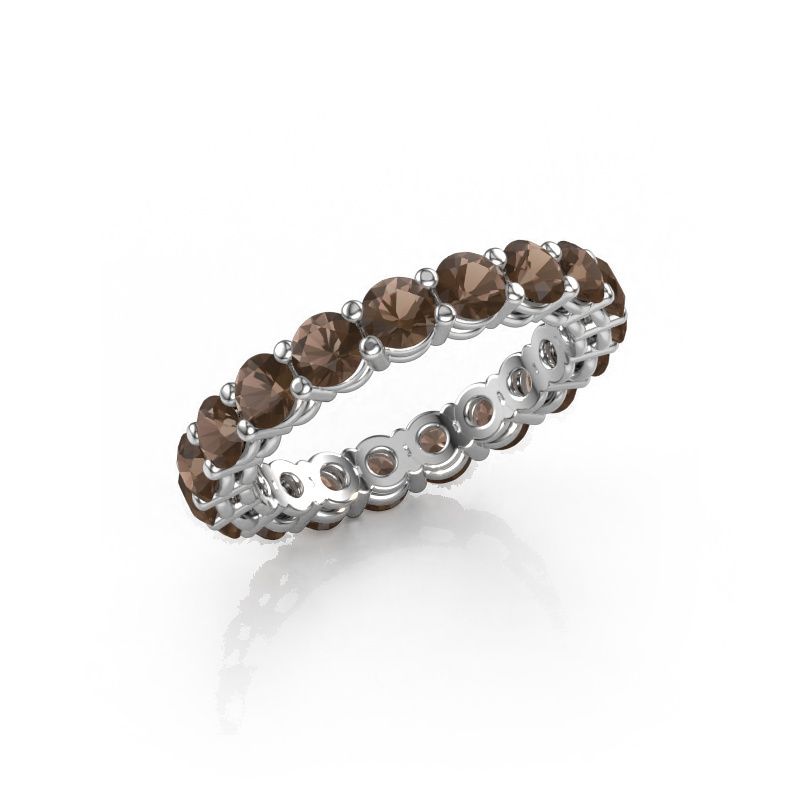 Stackable ring Michelle full 3.4 585 white gold smokey quartz 3.4 mm