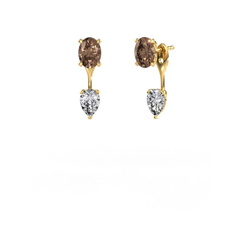 Drop earrings Kate OVL-PER 585 gold brown diamond 2.70 crt