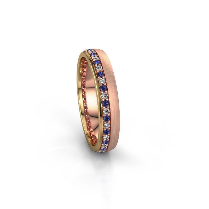 Afbeelding van Trouwring WH0303L24AM 585 rosé goud saffier ±4x1.7 mm