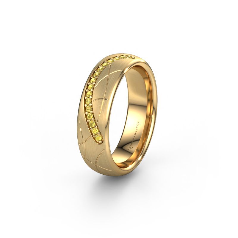 Trouwring WH2060L36CM 585 goud gele saffier ±6 x 2,2 mm