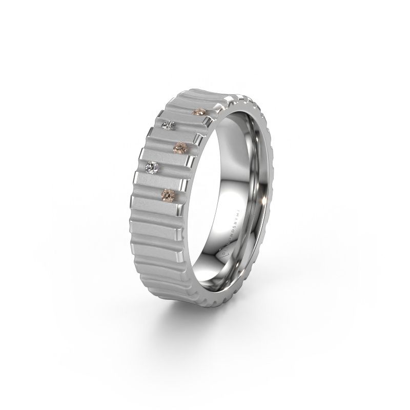 Trauring WH0131L46BM 950 Platin Braun Diamant ±6x2 mm