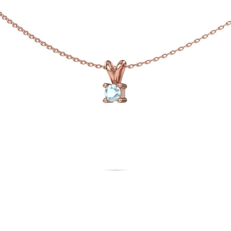 Kette Eline 585 Roségold Aquamarin 5 mm