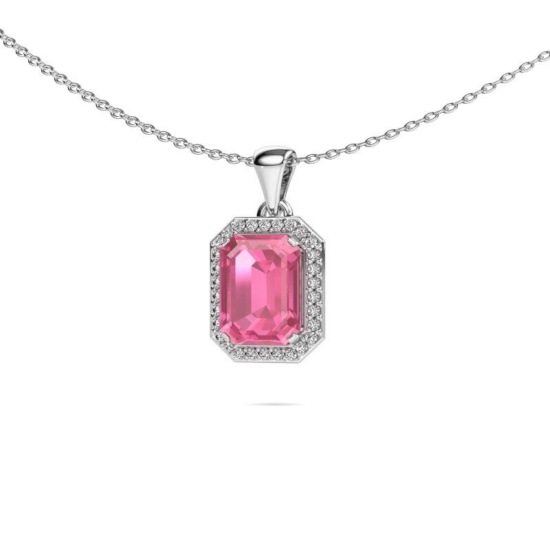 Anhänger Dodie 585 Weißgold Pink Saphir 8x6 mm