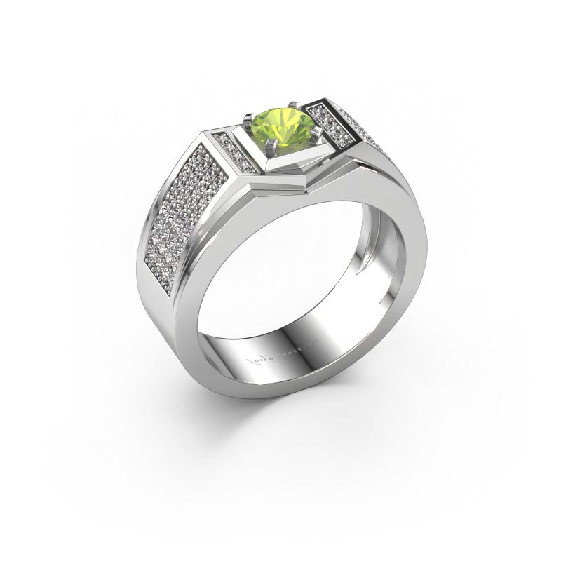 Men's ring Marcel 585 white gold peridot 5 mm