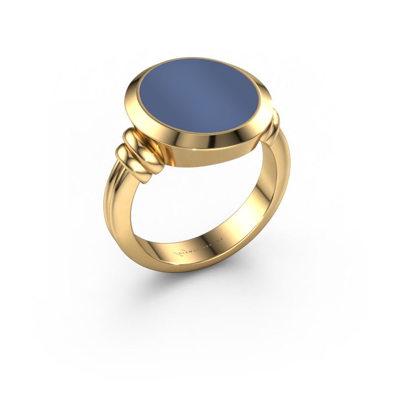 Signet ring Jake 4 585 gold blue sardonyx 15x13 mm