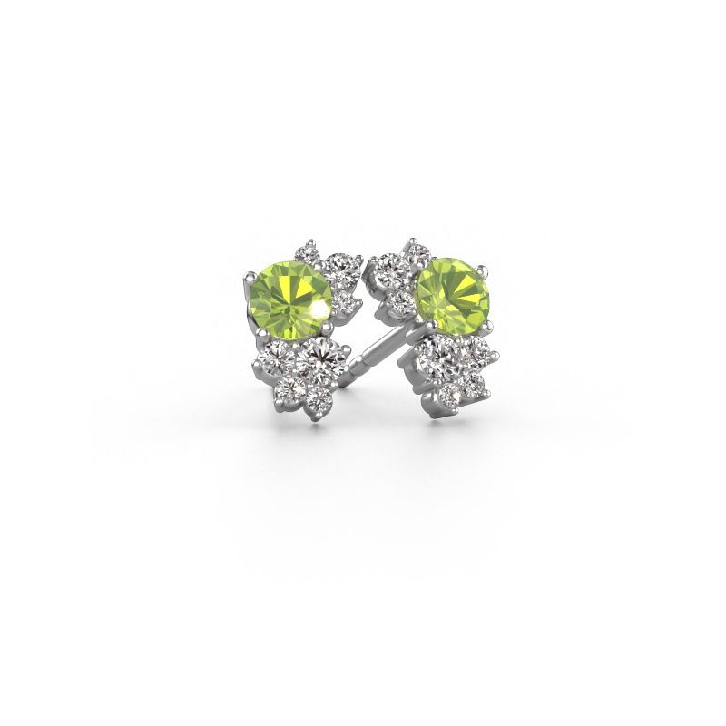 Ohrsteckers Veronica 585 Weißgold Peridot 4.2 mm