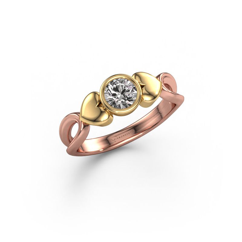 Ring Lorrine 585 rosé goud diamant 0.50 crt
