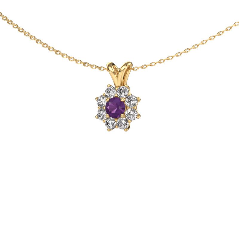 Pendentif Carolyn 585 or jaune améthyste 4 mm