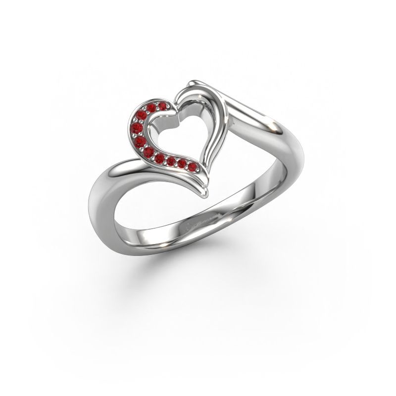Bague Katlyn 950 platine rubis 0.8 mm