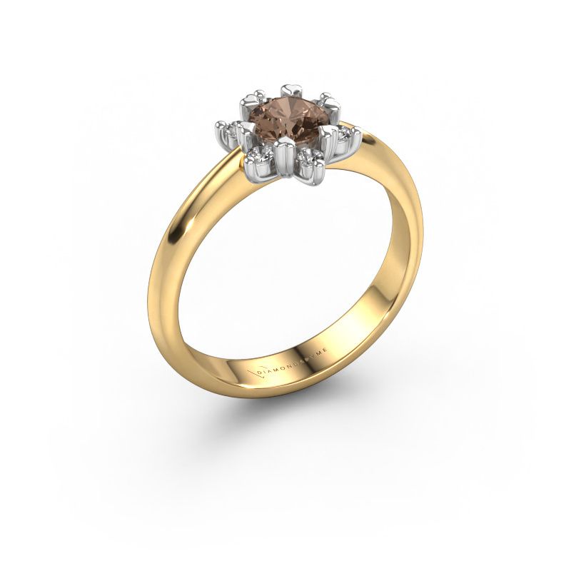 Ring Liesbeth 585 goud bruine diamant 0.62 crt